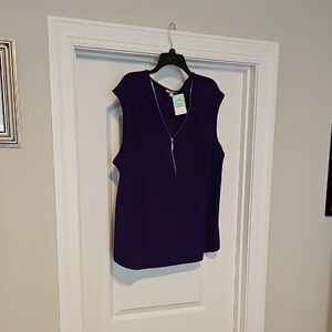 89th & Madison Purple Sleeveless Tank Top